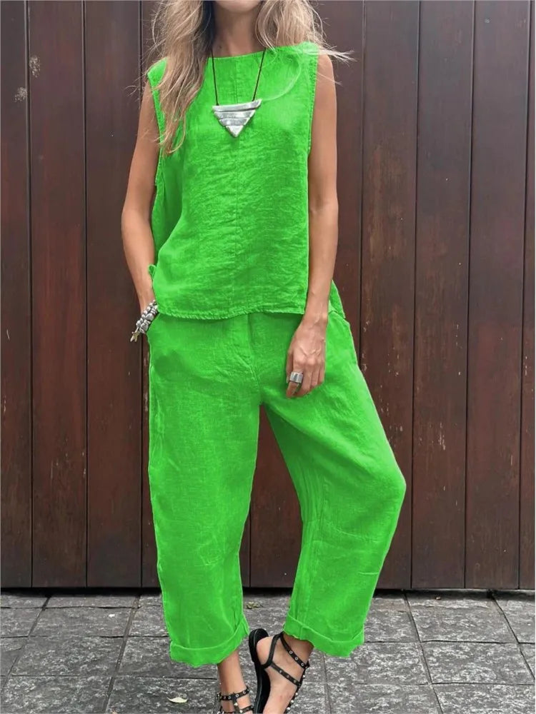 Ardelle - Chique tweedelige set - mouwloze top en elegante broek