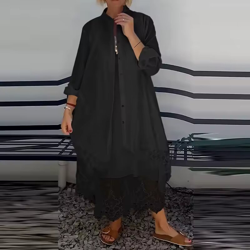 Ivera - Set dames jurk met kant en cardigan