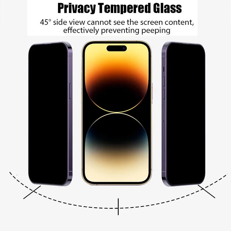 iPhone 16 17 18 15 14 pro verre trempé de confidentialité pour iphone 15 14 13 12 11 pro max iphone14 iphone13 iphone16 iphone 16 pro verre trempe accessoires de protection d'écran anti espion iphone 14pro