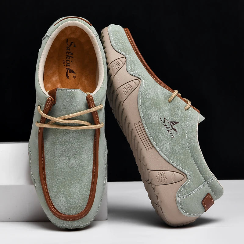 Laurent - Heren mocassins met veters en een soepele, lichte zool