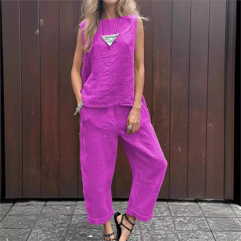 Ardelle - Chique tweedelige set - mouwloze top en elegante broek