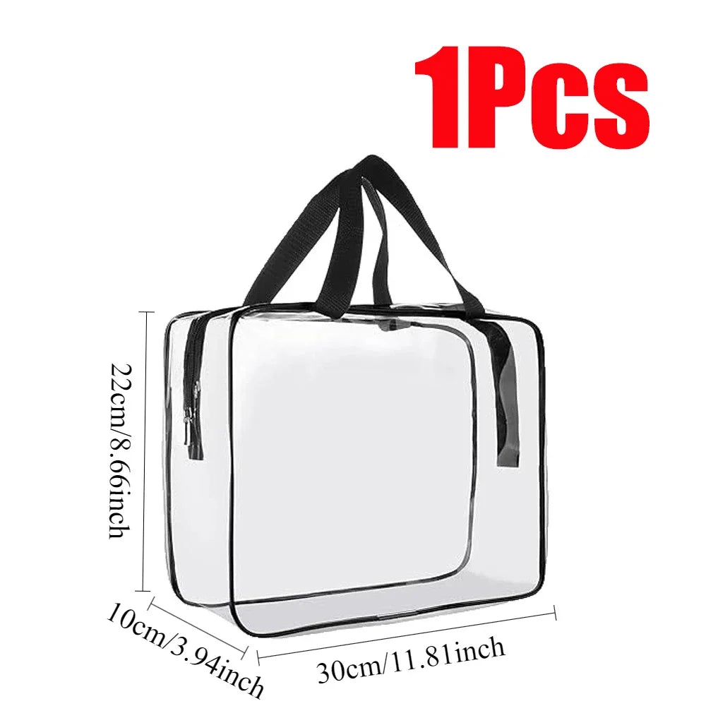 Grands sacs de rangement en PVC transparent pour jouets, sac de rangement en plastique réutilisable pour maquillage et cosmétiques, blocs de construction de Puzzle, 1/3/6/10/12 pièces