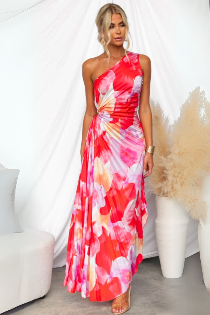 Alma - Elegante geplooide zomerjurk