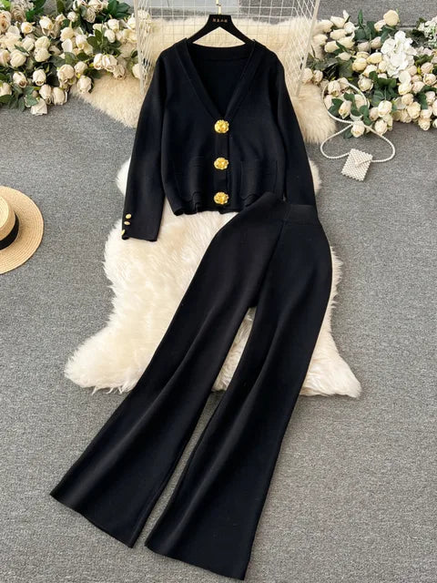 Nellie - Chic Gebreide Cardigan Set