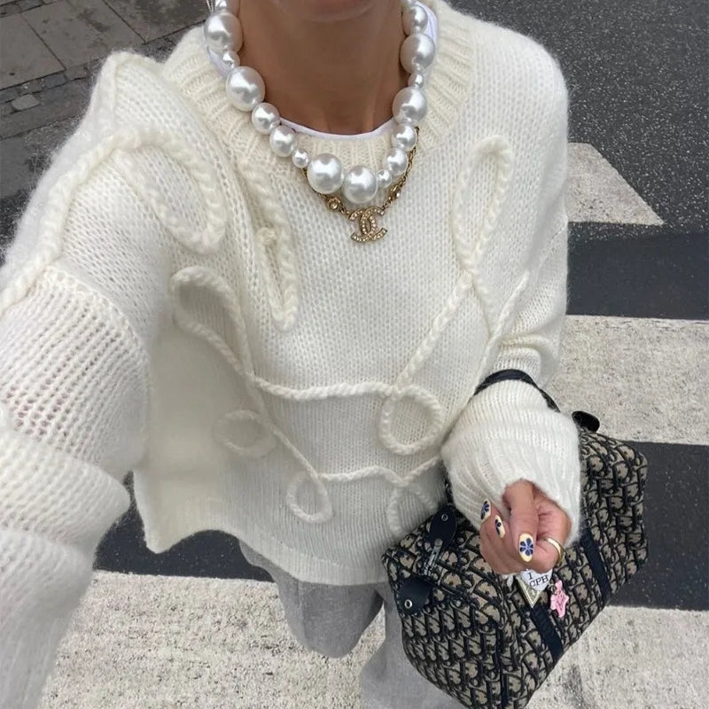 Sylvie - Casual Damestrui met Ronde Hals en Lange Mouwen