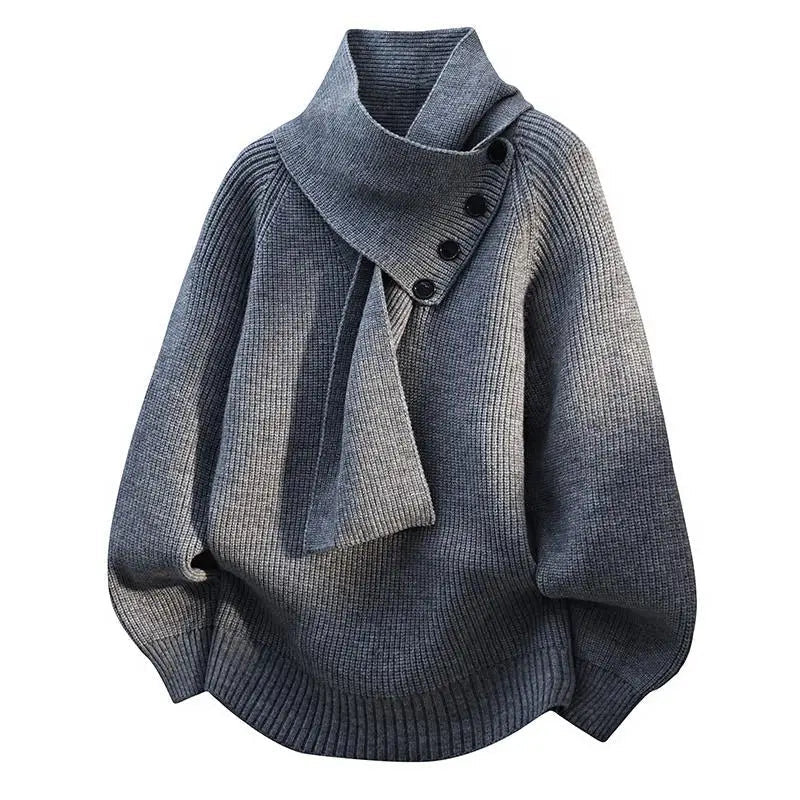 Selvarina - Elegante Trui met Sjaalkraag