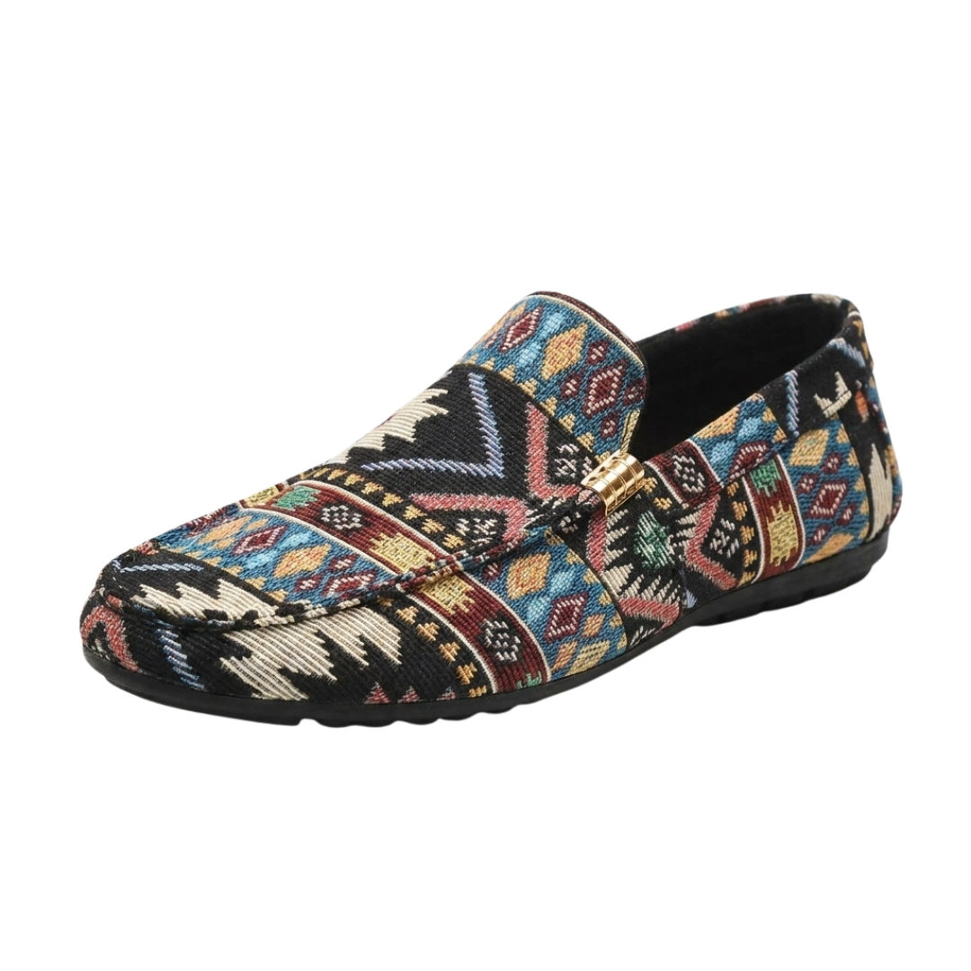 Mathis - Comfortabele heren mocassins met etnisch patroon