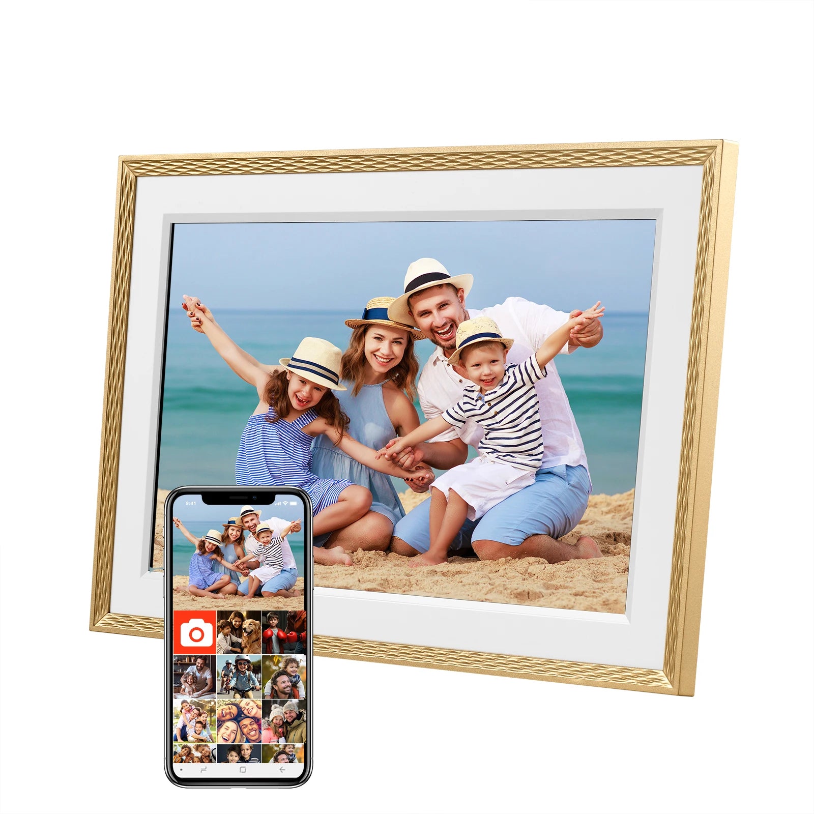 Christmas Gift Frameo 10.1 Inch WiFi Digital Picture Frame,1280 * 800IPS HD Cloud Smart Digital Photo Frame,32GB Storage,