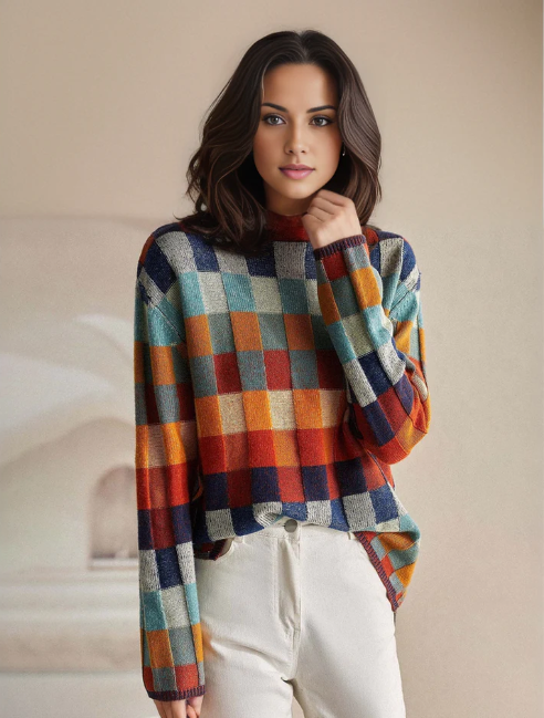 Hodierna - Vrouwen Wintertrui met Geometrisch Motief