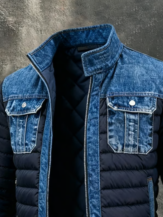 Zacharie - Moderne Gewatteerde Denim Jas