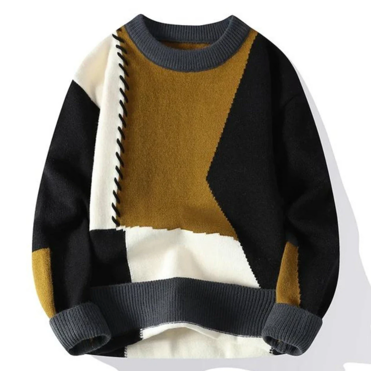 Jacqui - Moderne en Comfortabele Patchwork Trui