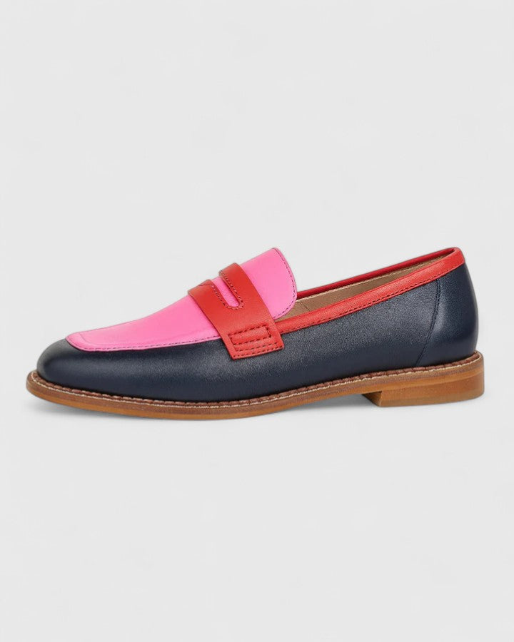 Bexalyn - Dames mocassins leren color block penny loafer comfortabele zool
