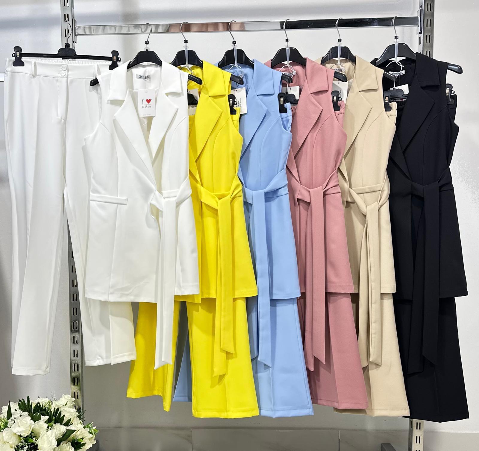 Fynellea - Elegante Mouwloze Vrouwen Set Met Brede Taillebroek
