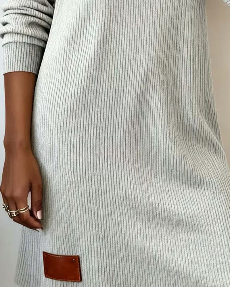 Helisora - Elegante Jurk met Lange Mouwen en Hoge Kraag