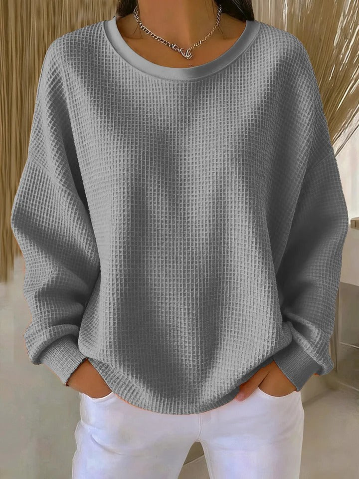 Rhosavienne – Textured Sweater met Zachte Comfort