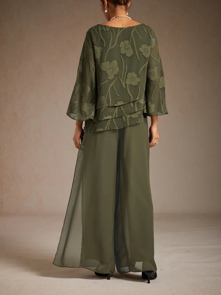Marilivra - Rechte Broek met Chiffon Split