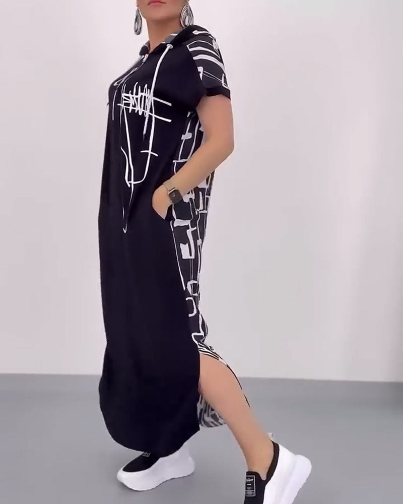 Ilana - Maxi Contrast Rits Jurk