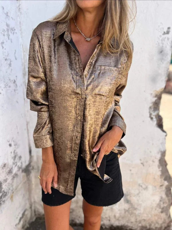 Linda - Suede look blouse