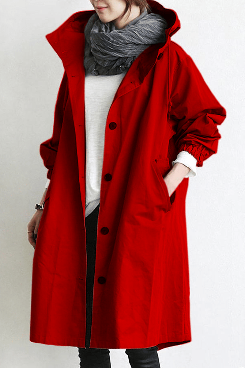 Henriette - Elegante lange cardigan voor dames met kraag en zakken