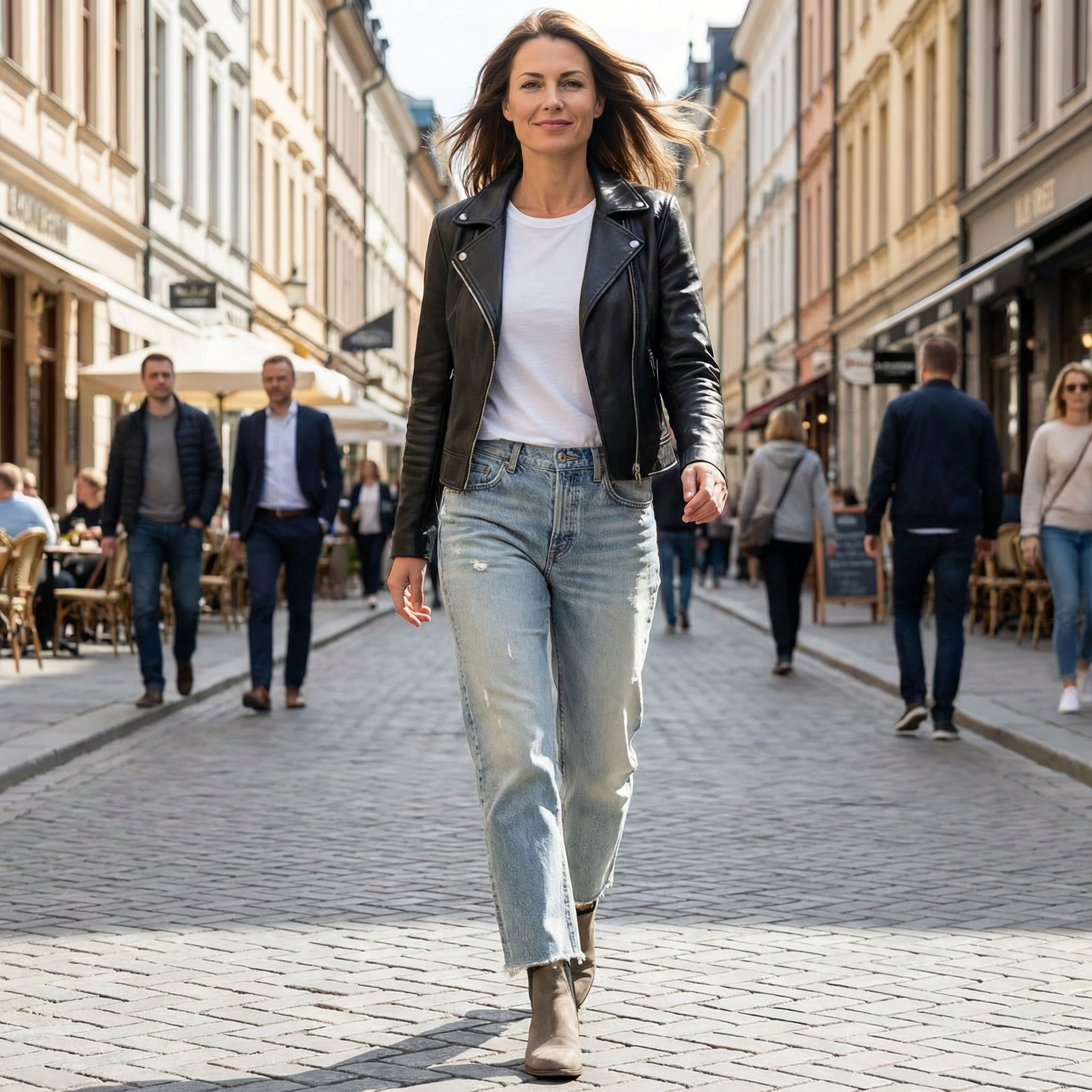 Cazira - Dames Jeans Rechstreeks Cropped Denim Moderne Comfort