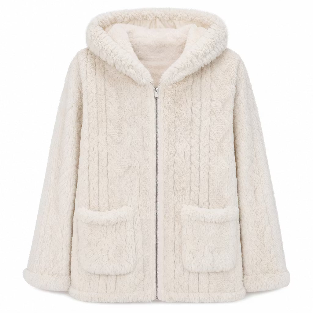 Lijsbeth - Dames fleece jack met capuchon, rits en opgestikte zakken