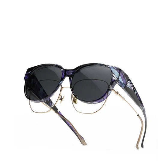 Dovrya - Zonnebril voor dames met cat eye gepolariseerd UV400, chique stijl