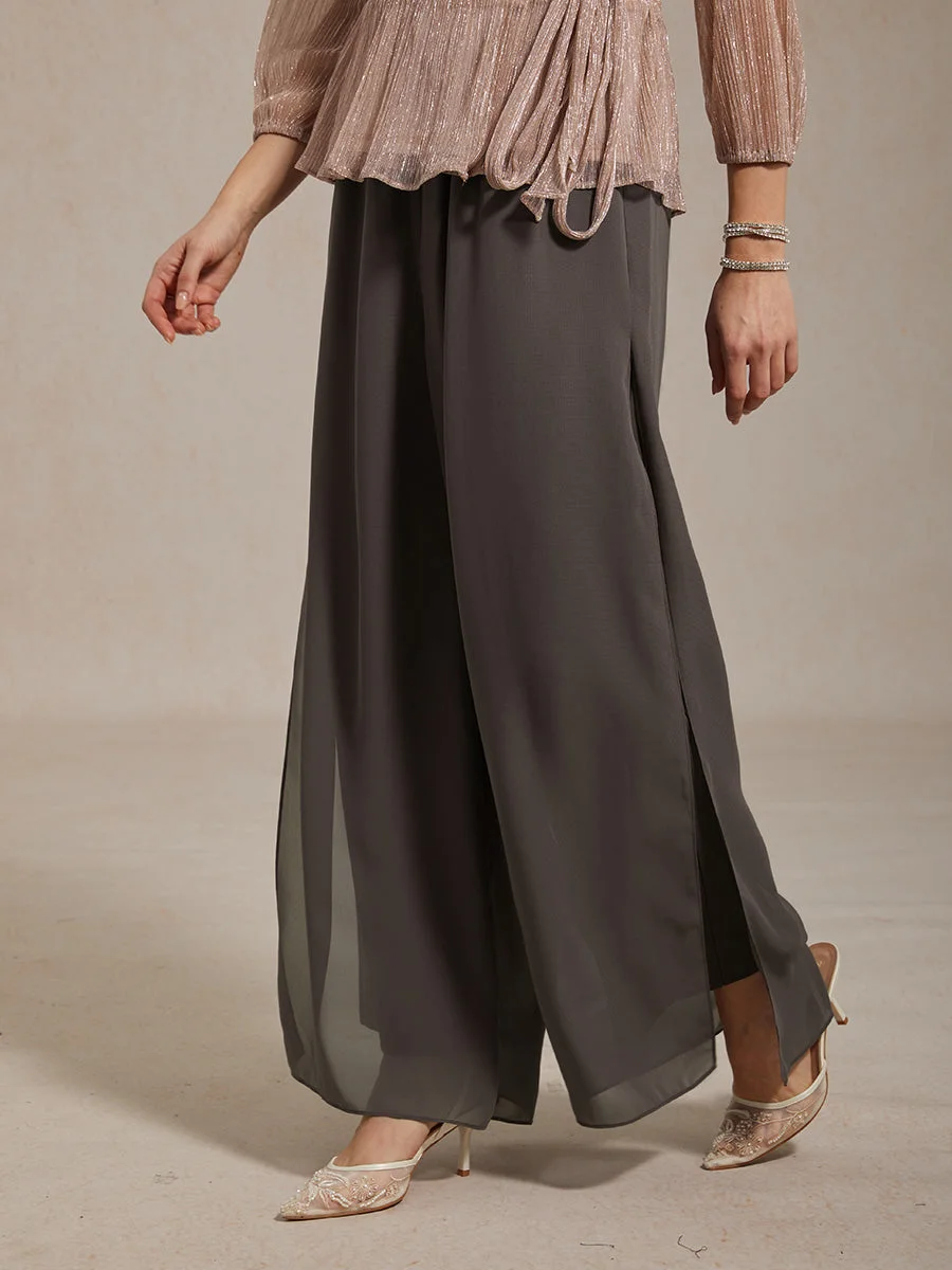 Marilivra - Rechte Broek met Chiffon Split
