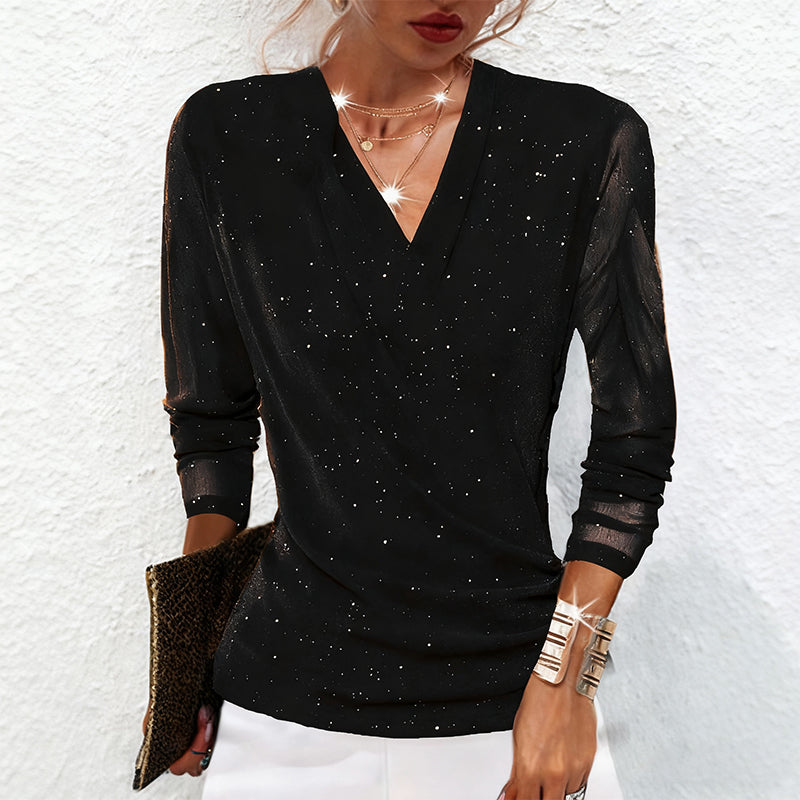 Oralindra - Elegante Cross Blouse met Lange Mouwen