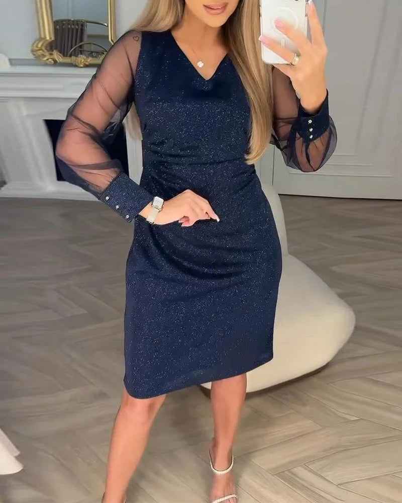 Cyenoria - Chic midi jurk Lumière et Patchwork