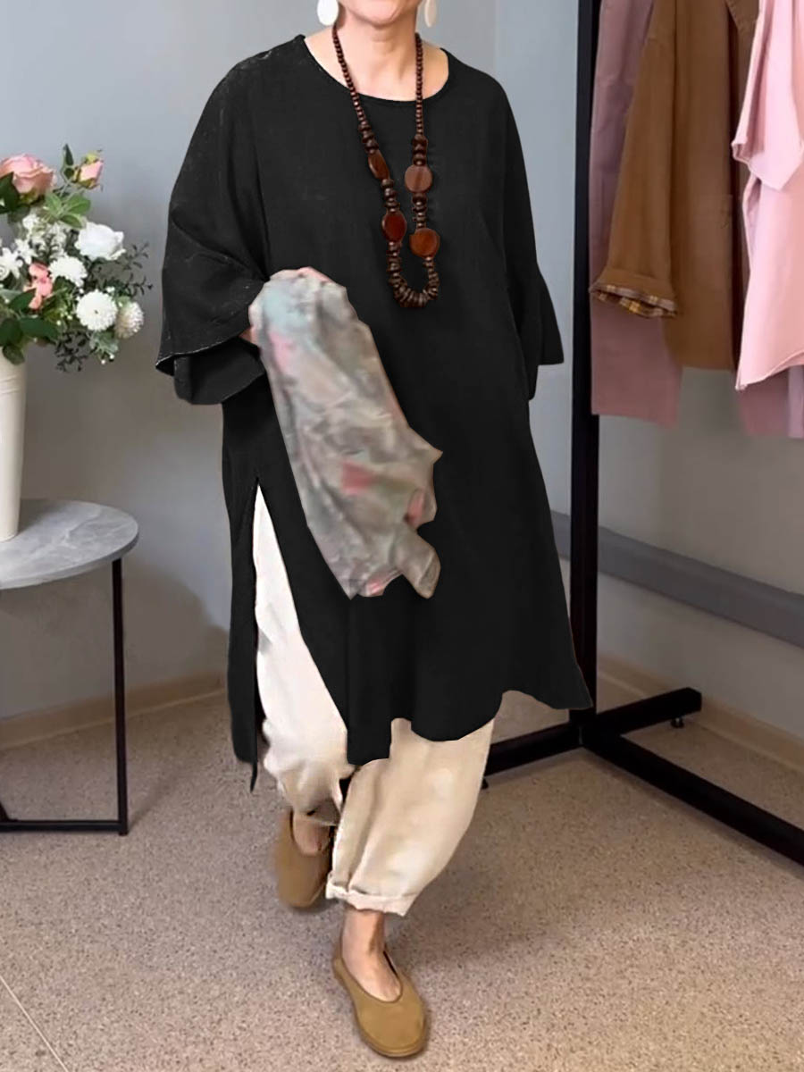 Isandra - Linnen lange casual tuniek