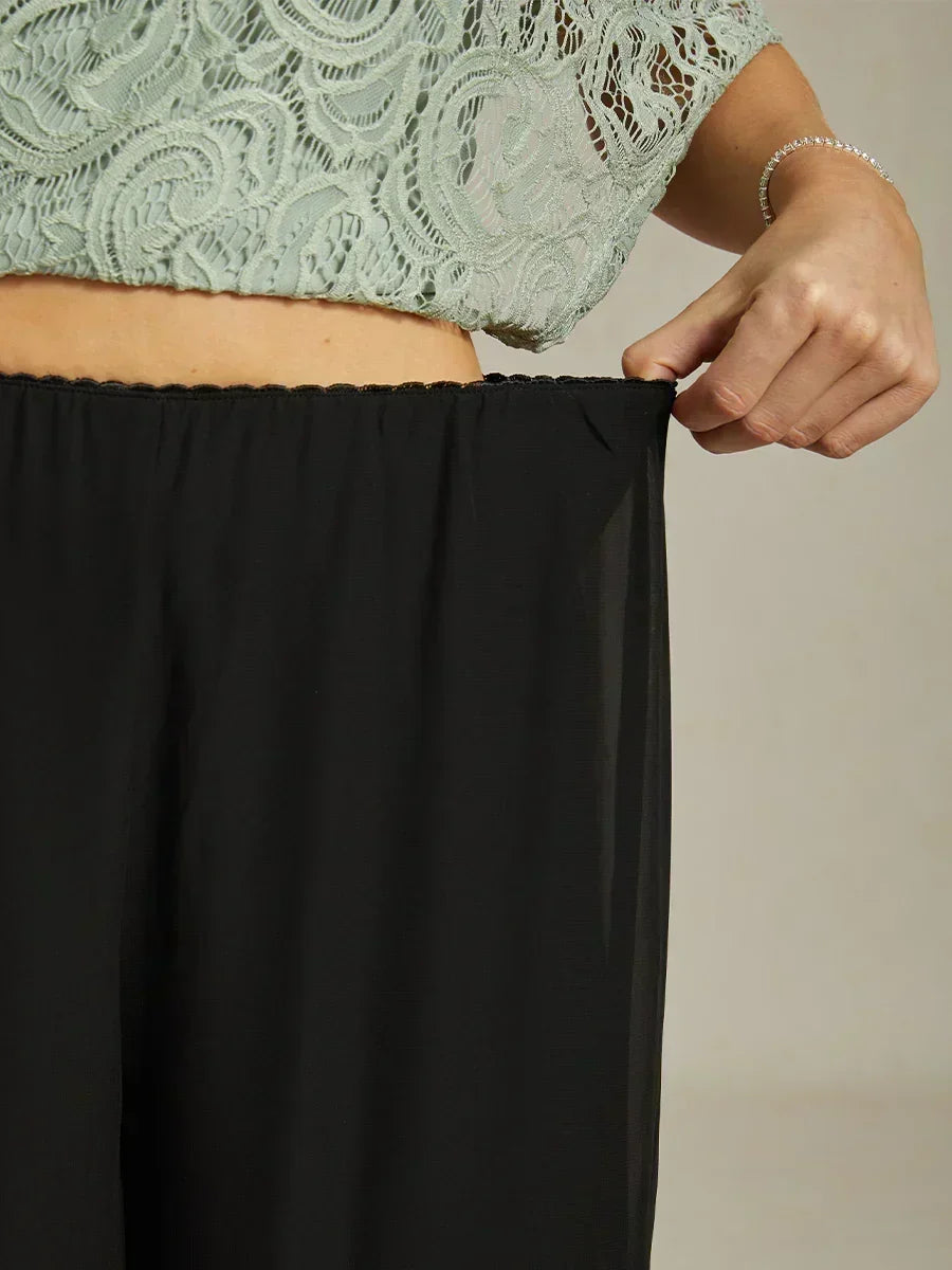 Marilivra - Rechte Broek met Chiffon Split