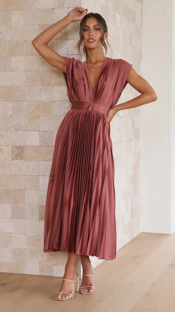 Solenne - Elegante Midi Dress