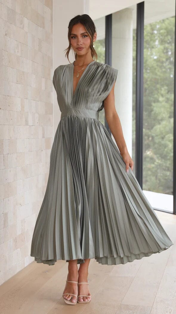 Solenne - Elegante Midi Dress