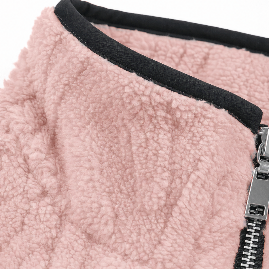 Rinske - Dames fleece trui met halve rits en kangoeroezak