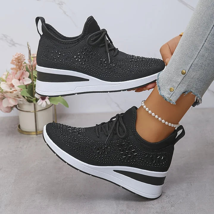 Esmeralda - Dames sneakers met comfortabele hak en ademend mesh