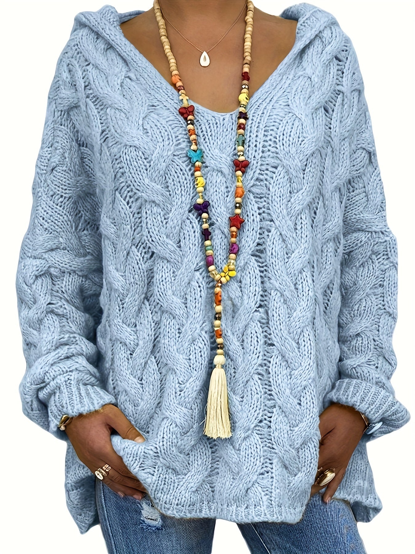 Oralivanne - Elegante Textured Trui met V-hals