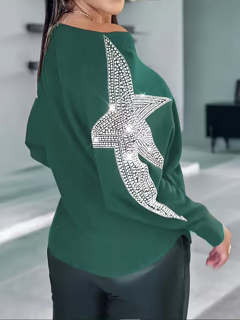 Doralissea - Elegante Lange Mouwen Trui met Sterrenprint
