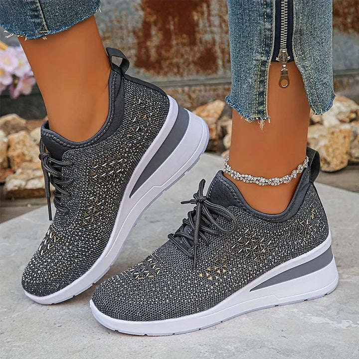 Esmeralda - Dames sneakers met comfortabele hak en ademend mesh