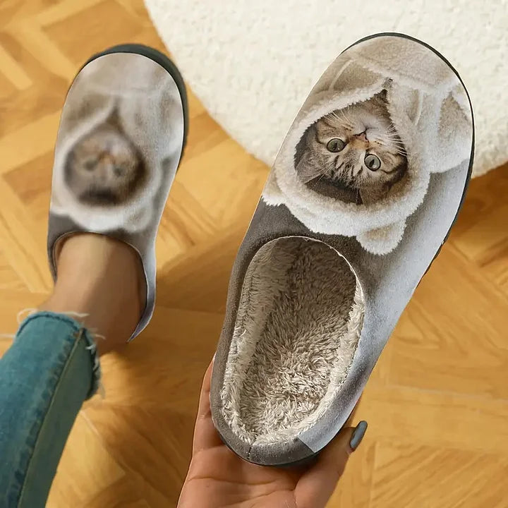 Oravellisse - Comfortabele Instap Pantoffels met 3D Kattenpatroon