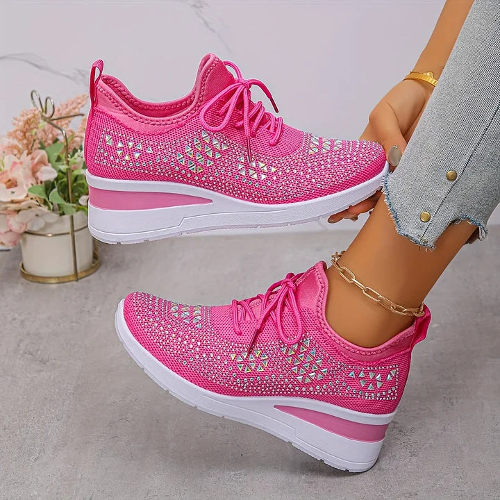 Esmeralda - Dames sneakers met comfortabele hak en ademend mesh