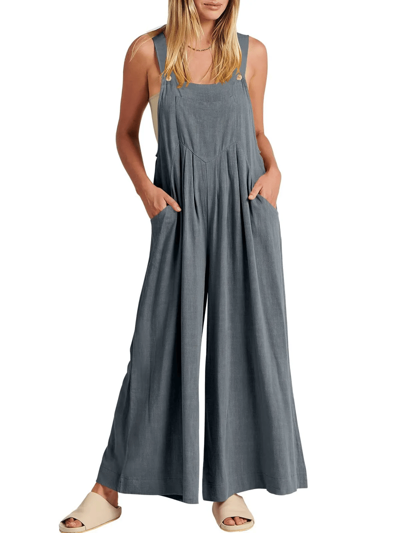 Giulena - Mouwloze jumpsuit met wijde pijpen