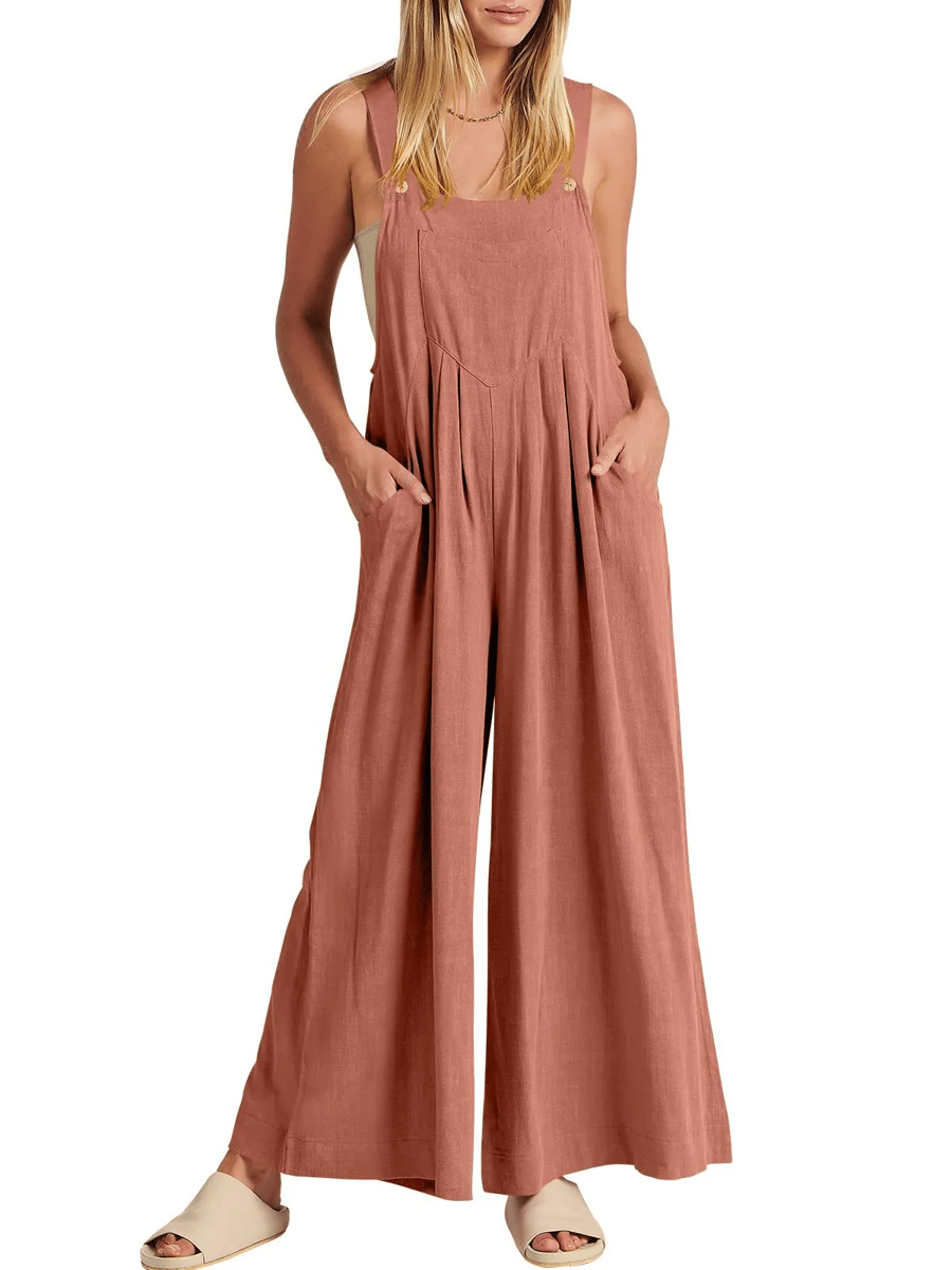 Giulena - Mouwloze jumpsuit met wijde pijpen