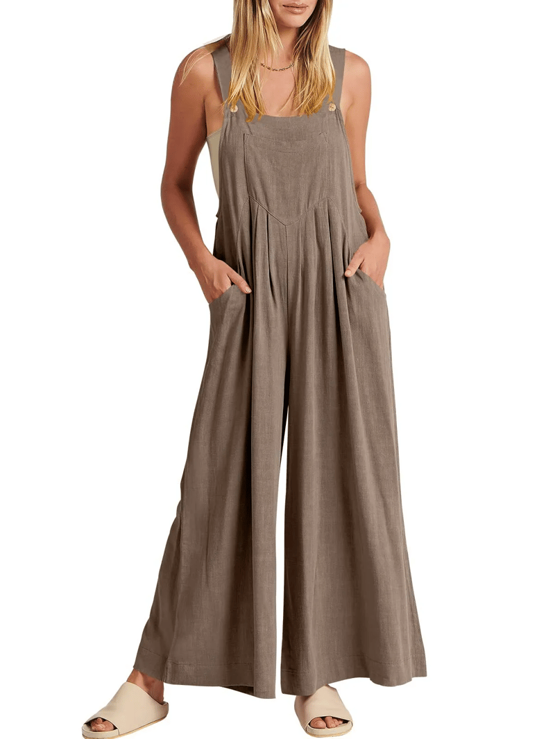 Giulena - Mouwloze jumpsuit met wijde pijpen