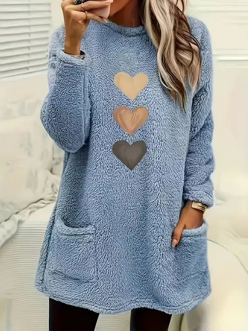 Patrice - Sweater dress met hartjes