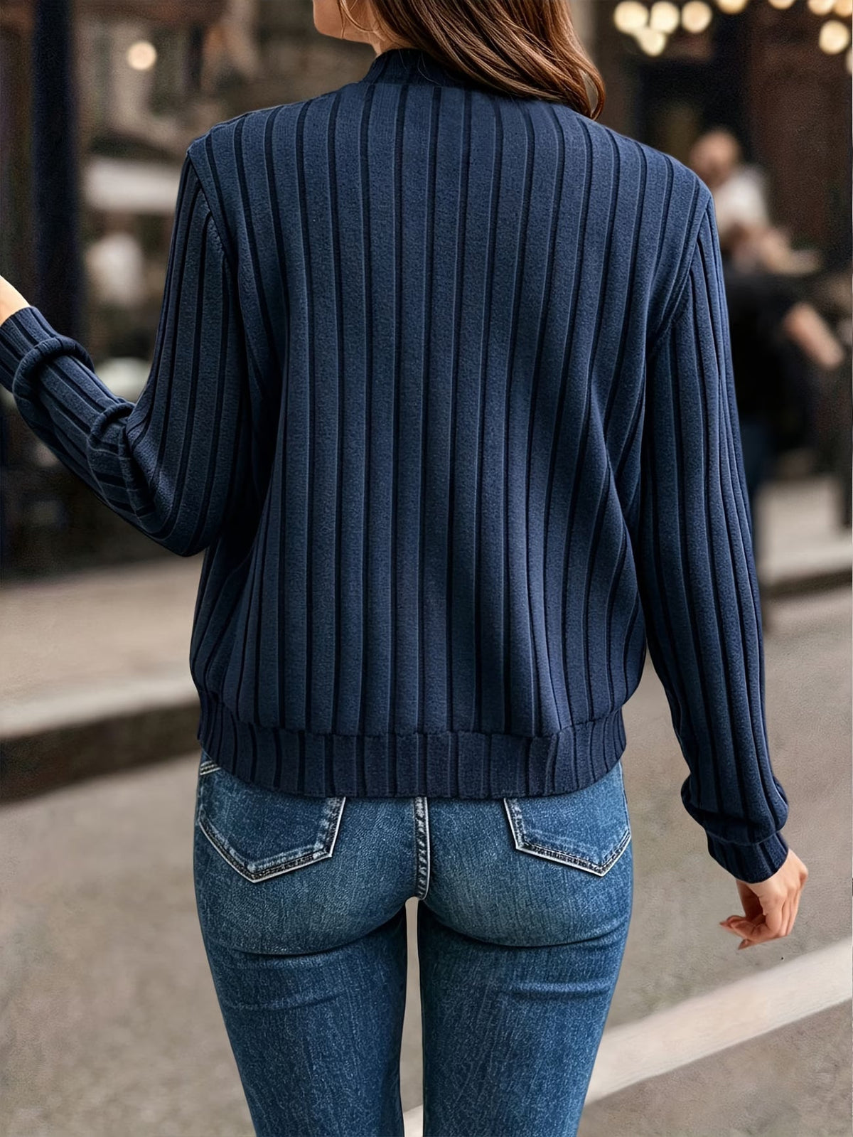 Coby - Dames ribgebreide vest met rits