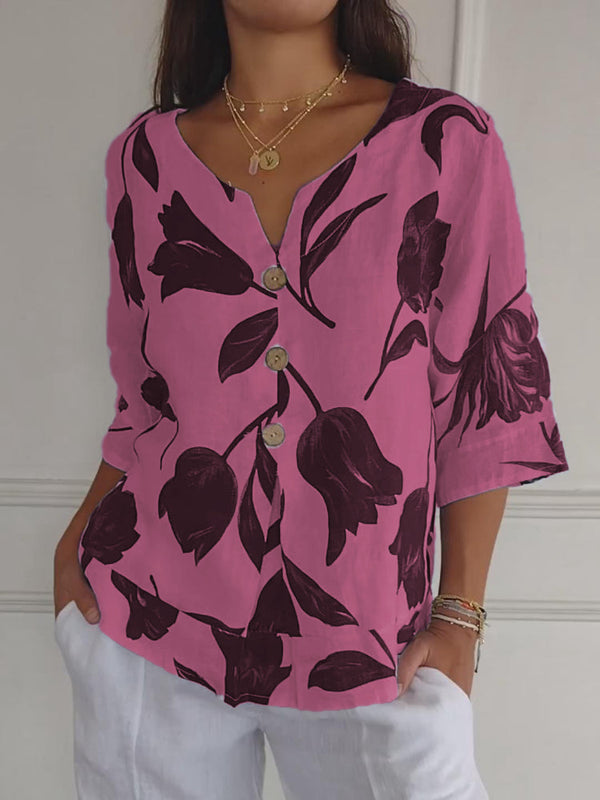 Evorra - Elegante Bloemenprint Top