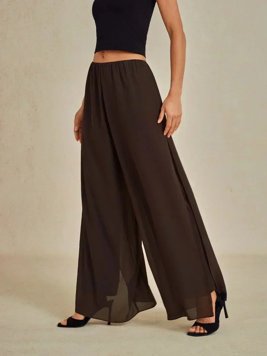 Marilivra - Rechte Broek met Chiffon Split