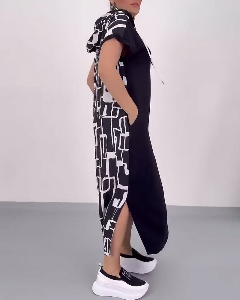 Ilana - Maxi Contrast Rits Jurk