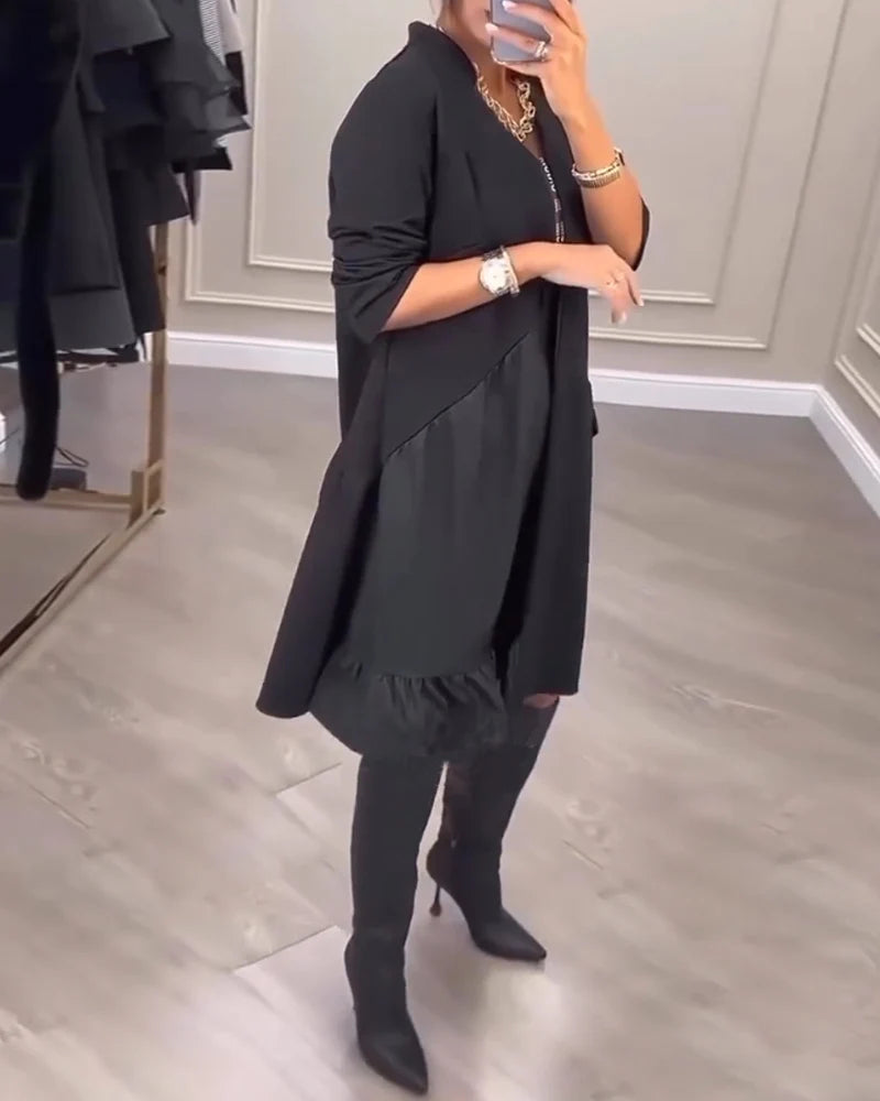 Jovianne - Elegante Vrouwenjurk met V-hals