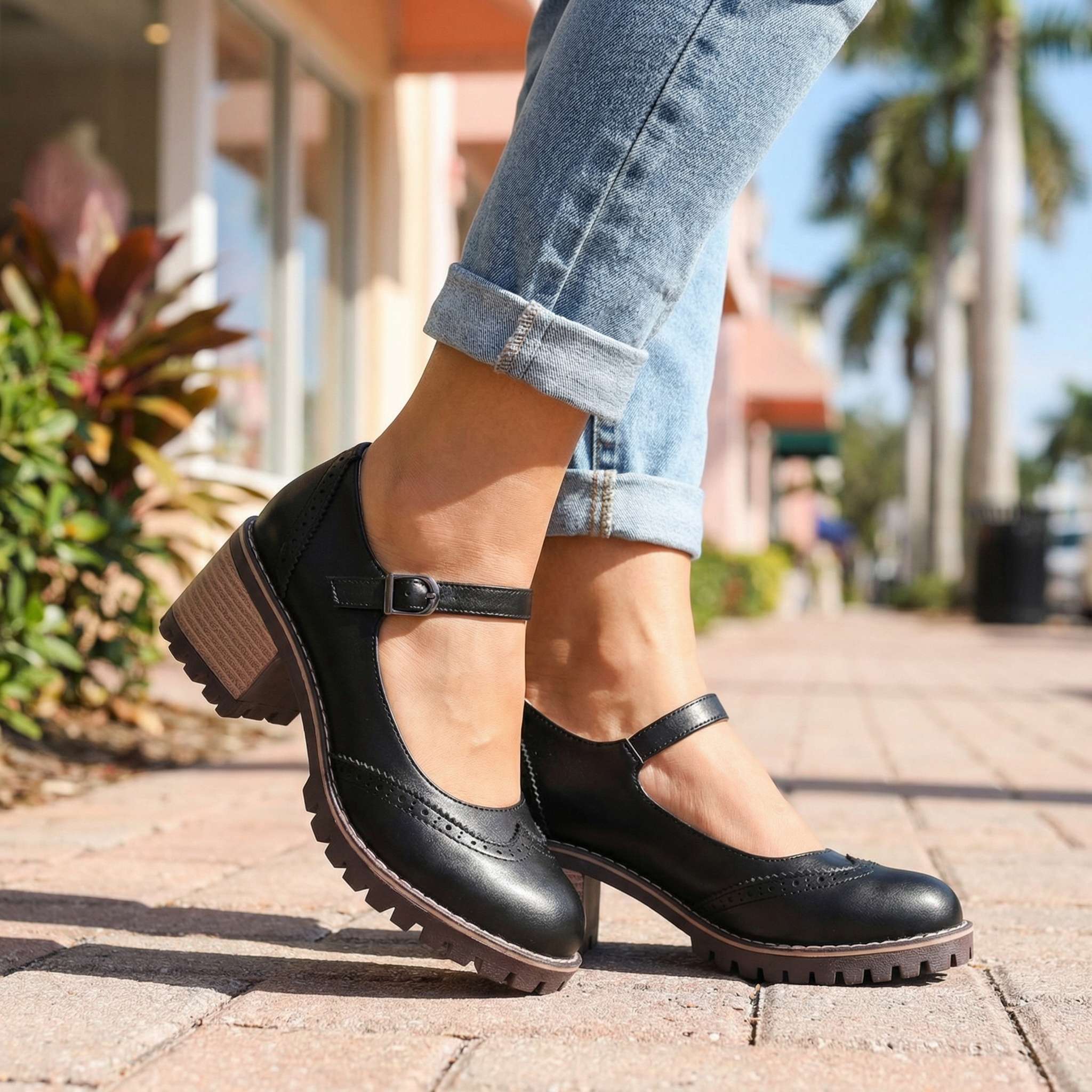 Wies - Vintage damesschoenen met verstelbare band